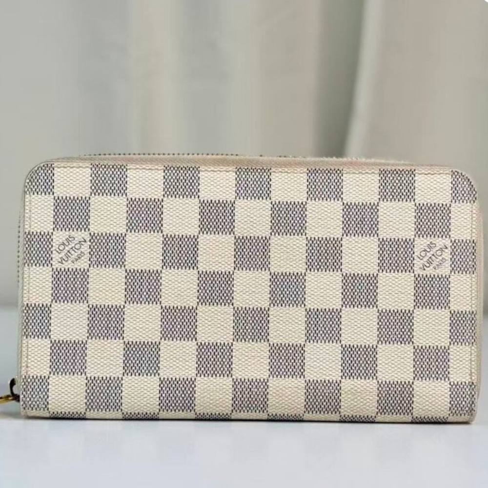 Louis Vuitton Damier Azur Wallet with Gold Accent